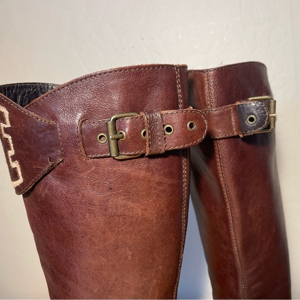 Love Moschino Love brown leather high boots - Picture 9 of 15